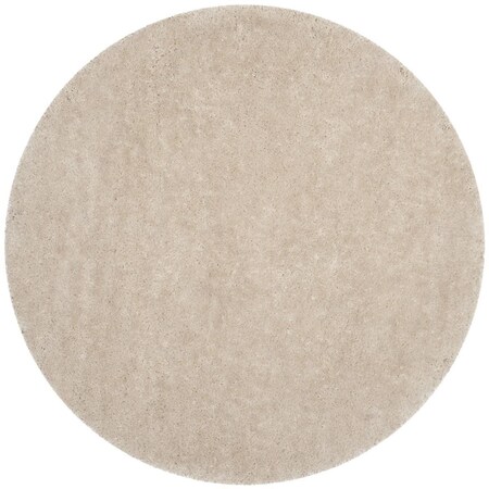 Flowers First Luxe Shag 4 ft. Round Area Rug - Bone FL1860154